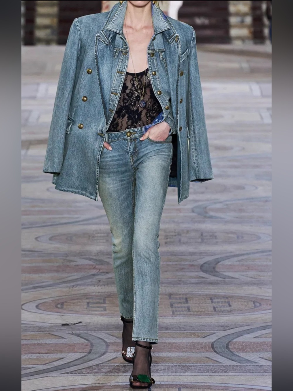 NWT $1350 Zimmermann Luminosity Denim Blazer Oversized Relaxed Fit Size 0
